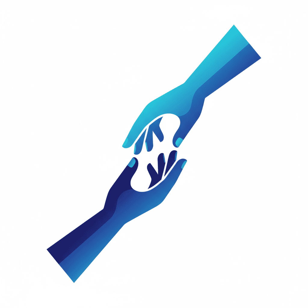 Mains symbolisant l'accompagnement